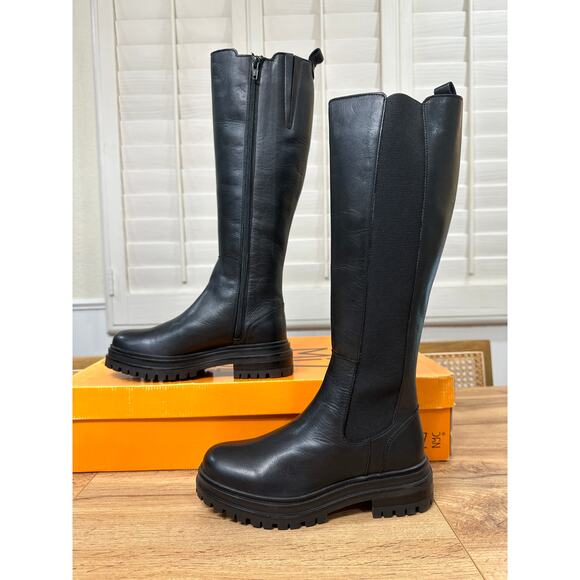 Miz Mooz Womens Loren Knee High Zip Up Black Boots Leather Sz 5.5/6 US 36 EU NIB - Picture 4 of 16